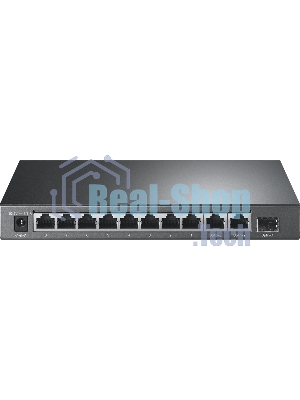 Настольный коммутатор TP-Link TL-SL1311P, 8 портов 10/100 Мбит/с с поддержкой PoE+, 2 гигабитных порта без поддержки PoE, 1 порт SFP, 802.3af/at, бюджет PoE — 65 Вт, стальной корпус