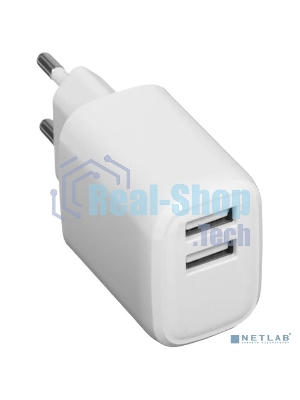 Сетевое зарядное устройство Cablexpert MP3A-PC-58, 10.5Вт, 2.1А, 2хUSB, белый, пакет