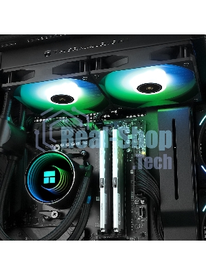 Водяное охлаждение для процессора Thermalright Frozen Notte 240 черный ARGB V2 (240мм, Black, ARGB/ Fans: 2x120мм, 72.37CFM, 27.7dBA, 2000RPM/ Pump height 54мм, 28dBA, 5300RPM, Rad thickness 27мм/ S: 1200, 1700, 1851, 2011, 2066, 115X, AM2, AM2+, AM3, AM3+, AM4, AM5, FM1, FM2, FM2+)
