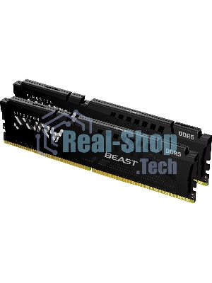 Оперативная память Kingston Fury Beast, DDR5, 64Gb (2x32Gb), 6000MHz, CL36, DIMM, с радиатором, черный