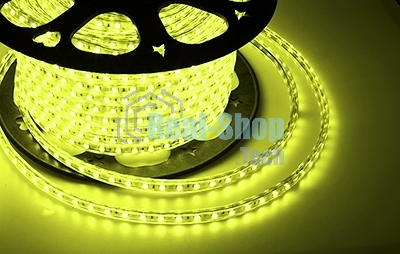 Лента светодиодная Neon-night 220 В, 10х7 мм, IP67, SMD 2835, 60 LED/m, цвет свечения желтый, бухта 100 м