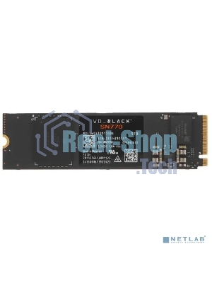 Накопитель SSD WD Black SN770 NVMe, 1.0Tb, M.2(22x80мм), NVMe, PCIe 4.0 x4, 3D TLC, R/W 5150/4900Mb/s, IOPs 740 000/800 000, TbW 600, DWPD 0.3 (12 мес.)