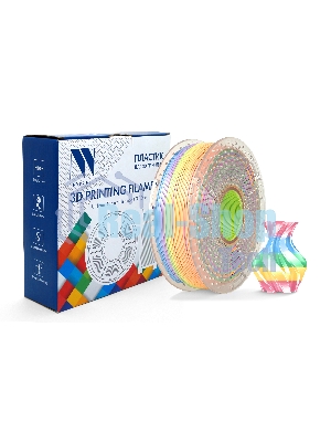 Филамент NVPrint Silk PLA+ Rainbow 04 для 3D печати диаметр 1.75мм длина 330 метров масса 1 кг