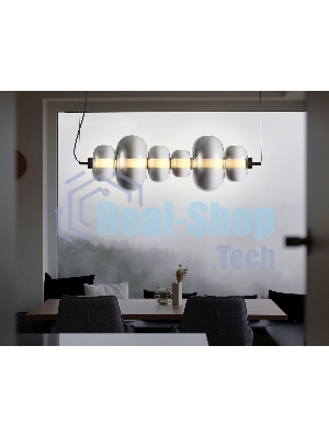 Подвесной светодиодный светильник Ambrella light LH11072 BK/SM черный/дымчатый 36W 3000K 745*230*230