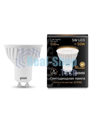 Лампа светодиодная Gauss 101506105 LED MR16 GU10 5W 3000K