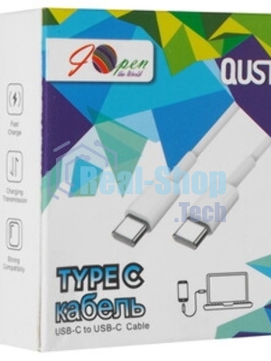 Кабель TypeC---TypeC USB2.0 1.2m, белый, iOpen ACU505-W-1.2M