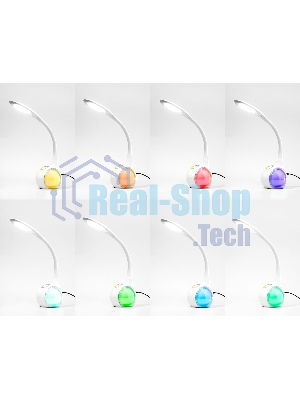 Светодиодная настольная лампа с RGB подсветкой Ambrella light DE532 WH белый LED 4200K+RGB 7.5W