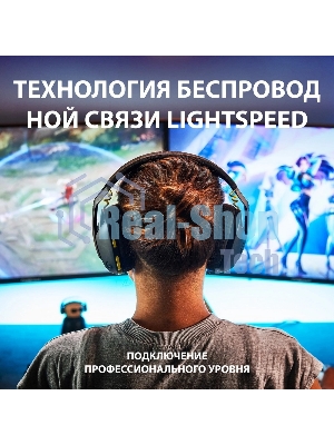 Гарнитура Logitech G435 чёрный/жёлтый, беспроводная, Bluetooth/USB, до 18 ч