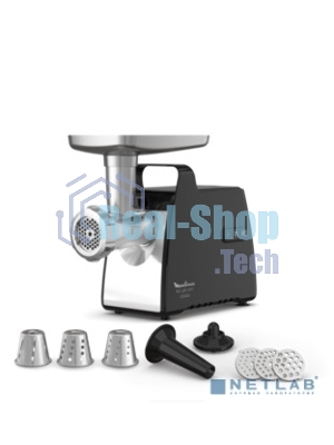 Мясорубка электрическая Moulinex ME558810 черный, 2200 Вт, 3.9 кг/мин, реверс, насадки - 8