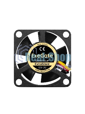 Вентилятор для корпуса ExeGate ExtraSilent ES03010S3P черный, 30 мм, 10000 об/мин, 27 дБ, 3 pin