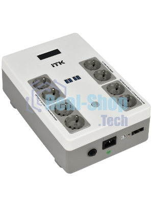 Источник бесперебойного питания ITK ELECTRA EST8-600VA-1-001 / 600 ВА / 360 Вт / 8 x CEE 7 (евророзетка)