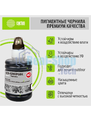 Чернила Cactus CS-GI40PGbK черный140мл для Canon Pixma G5040/G6040/GM2040