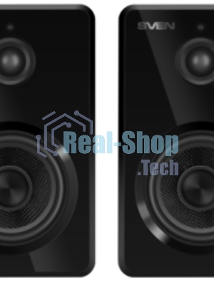 Акустическая система SVEN SPS-730 2.0 черные (2x25Вт, экокожа, USB/SD, пульт ДУ, Bluetooth)