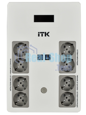 Источник бесперебойного питания ITK ELECTRA EST8-600VA-1-001 / 600 ВА / 360 Вт / 8 x CEE 7 (евророзетка)