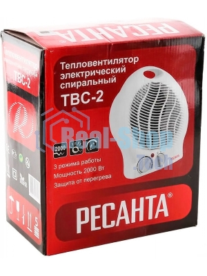 Тепловентилятор Ресанта ТВС-2 [67/2/2] спиральный,/1000/2000 Вт, защита от перегрева