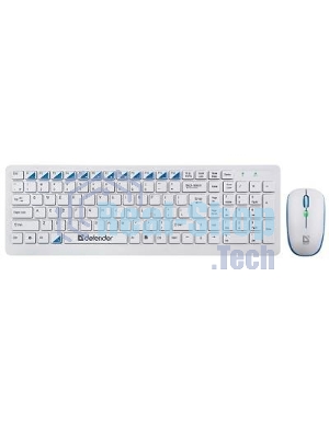 Комплект клавиатура+мышь Defender Skyline 895 беспроводной, USB, 2000 DPI, белый