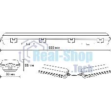 Светильник линейный Gauss СПП-Т8-G13 LITE 220-230V IP65 665x85x55мм для LED ламп 2х600мм 1/16