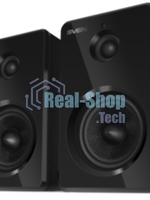 Акустическая система SVEN SPS-730 2.0 черные (2x25Вт, экокожа, USB/SD, пульт ДУ, Bluetooth)