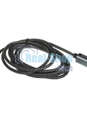Кабель Qumo Type-С кабель, 1м, USB 2.0, 5В, 2А, 10Вт, PVC оплетка, PVC molded коннектор, черный
