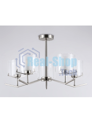 Люстра Ambrella light LH57001/5 SN/FR никель/белый матовый E14/5 max 40W D690*390