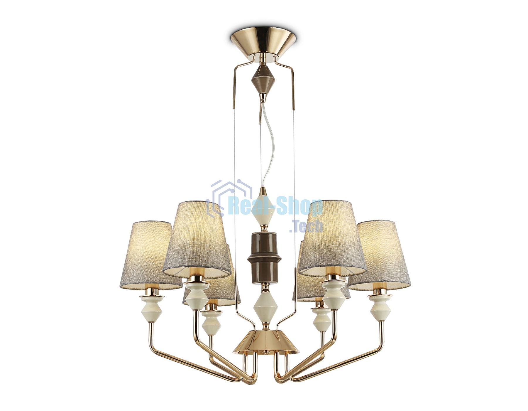 Люстра Ambrella light LH75401/6 GD/GR золото/серый E14*6 max 40W D700*1260
