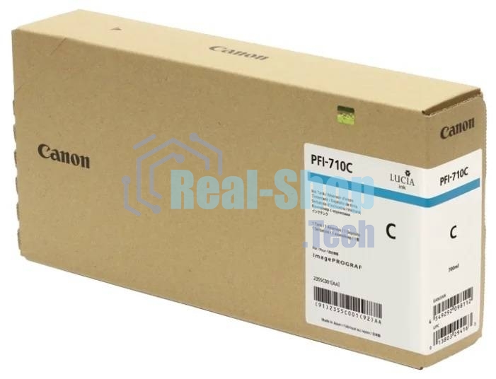 Картридж струйный Canon PFI-710 C 2355C001 голубой (700 мл) для Canon TX-2000/TX-3000/TX-4000