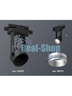 Светильник Ambrella light XT6602022 PBK/MCH черный полированный/хром матовый MR16 GU10 (C6602, N6123)