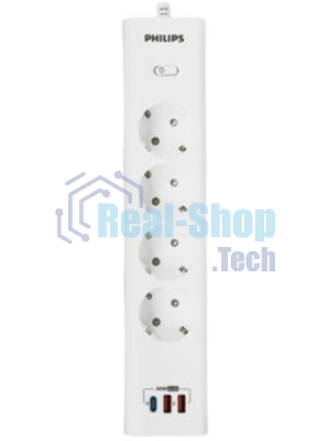 Сетевой фильтр Philips CHP8246WA/51 2м, 4 розетки, белый