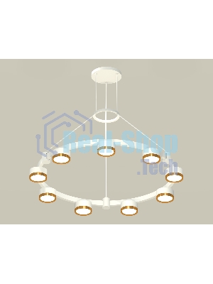 Светильник Ambrella light XR92031802/9 SWH/PYG белый песок/золото желтое полированное GX53 (A9203, C9241, N8124)