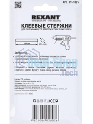 Клеевые стержни Rexant, Ø7 мм, 100 мм, прозрачные, 12 шт., блистер