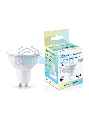 Лампа светодиодная	Ambrella light 190904 LED MR16 9W IC GU10 4000K 175-265V 38°