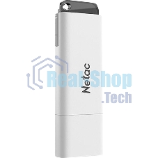 Флешка USB Netac U185 (NT03U185N-064G-20WH), 64Gb, USB 2.0, R/W 25/10, белый/серый