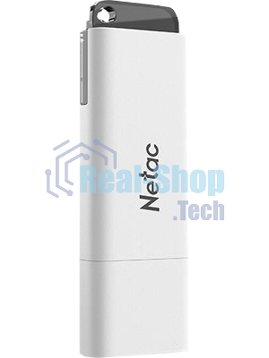 Флешка USB Netac U185 (NT03U185N-064G-20WH), 64Gb, USB 2.0, R/W 25/10, белый/серый