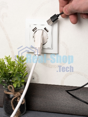 Розетка 1-местная СП с/з 16А белая с защ. штор. с 2 USB 2,1А EKF Минск