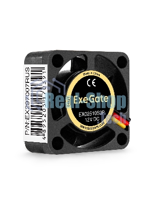 Вентилятор для корпуса ExeGate EX02510S3P черный, 25 мм, 10000 об/мин, 22 дБ, 3 pin