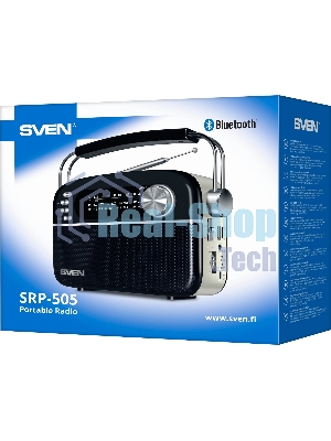 Радиоприемник SVEN SRP-505 (4 Вт, FM/AM/SW, USB, SD/microSD, Bluetooth, 1200 мА·ч)черный