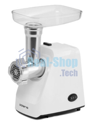 Мясорубка электрическая Polaris PMG1852 RUS белый, 1800 Вт, 2.0 кг/мин, реверс, защита от перегрузки, насадки - 2