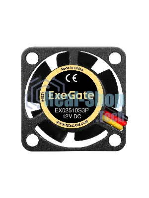 Вентилятор для корпуса ExeGate EX02510S3P черный, 25 мм, 10000 об/мин, 22 дБ, 3 pin