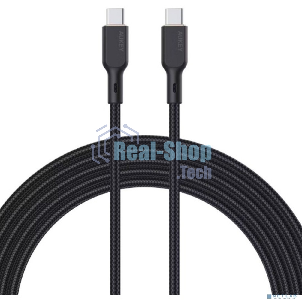 Кабель Aukey Nylon Braided 100w Kevlar 1m черный