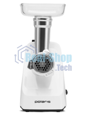 Мясорубка электрическая Polaris PMG1852 RUS белый, 1800 Вт, 2.0 кг/мин, реверс, защита от перегрузки, насадки - 2