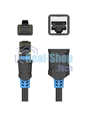 Патч-корд удлинитель Vention прямой SSTP cat.6, RJ45 - 2м. черный
