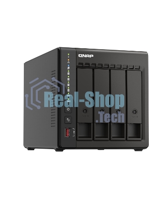 Сетевое хранилище SMB QNAP TS-453E-8G NAS, 4-tray w/o HDD. 2xHDMI-port. 4-core Celeron J6412 2-2.6 GHz, 8Gb DDR, 2x2.5Gb LAN, 2 x M.2 2280 PCIe Gen 3 x2, 2x USB 3.2 Gen 2 (10Gbps) Port, 2x USB 2.0 port