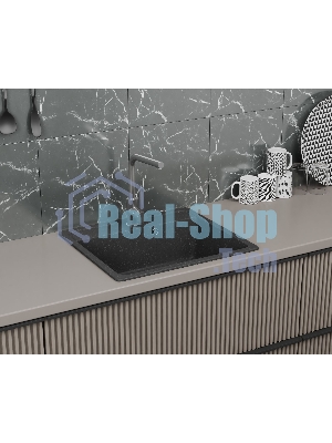Мойка для кухни BAU Stil Black stone 56х50, выпуск с сифоном в комплекте, черный камень