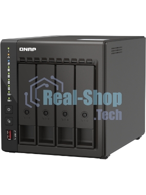 Сетевое хранилище SMB QNAP TS-453E-8G NAS, 4-tray w/o HDD. 2xHDMI-port. 4-core Celeron J6412 2-2.6 GHz, 8Gb DDR, 2x2.5Gb LAN, 2 x M.2 2280 PCIe Gen 3 x2, 2x USB 3.2 Gen 2 (10Gbps) Port, 2x USB 2.0 port