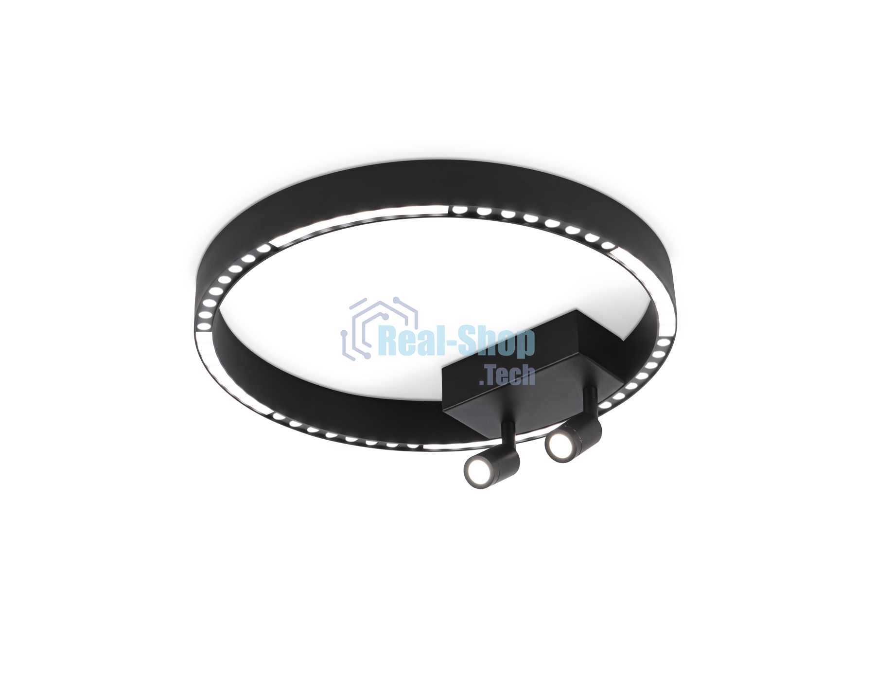 Потолочный светодиодный светильник Ambrella light FL5806/1+2 BK черный 25W 3000K/4200K/6400K D400*95 (без ПДУ)