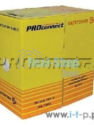 Кабель витая пара PROconnect UTP 4PR 24AWG, cat.5e наружный (OUTDOOR) (бухта 305 м)