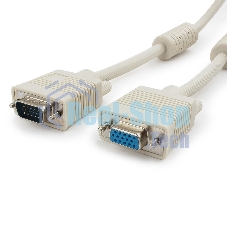 Кабель Gembird удлинитель VGA Premium,1.8м,15M/15F,тройн. экран,феррит. кольца,пакет