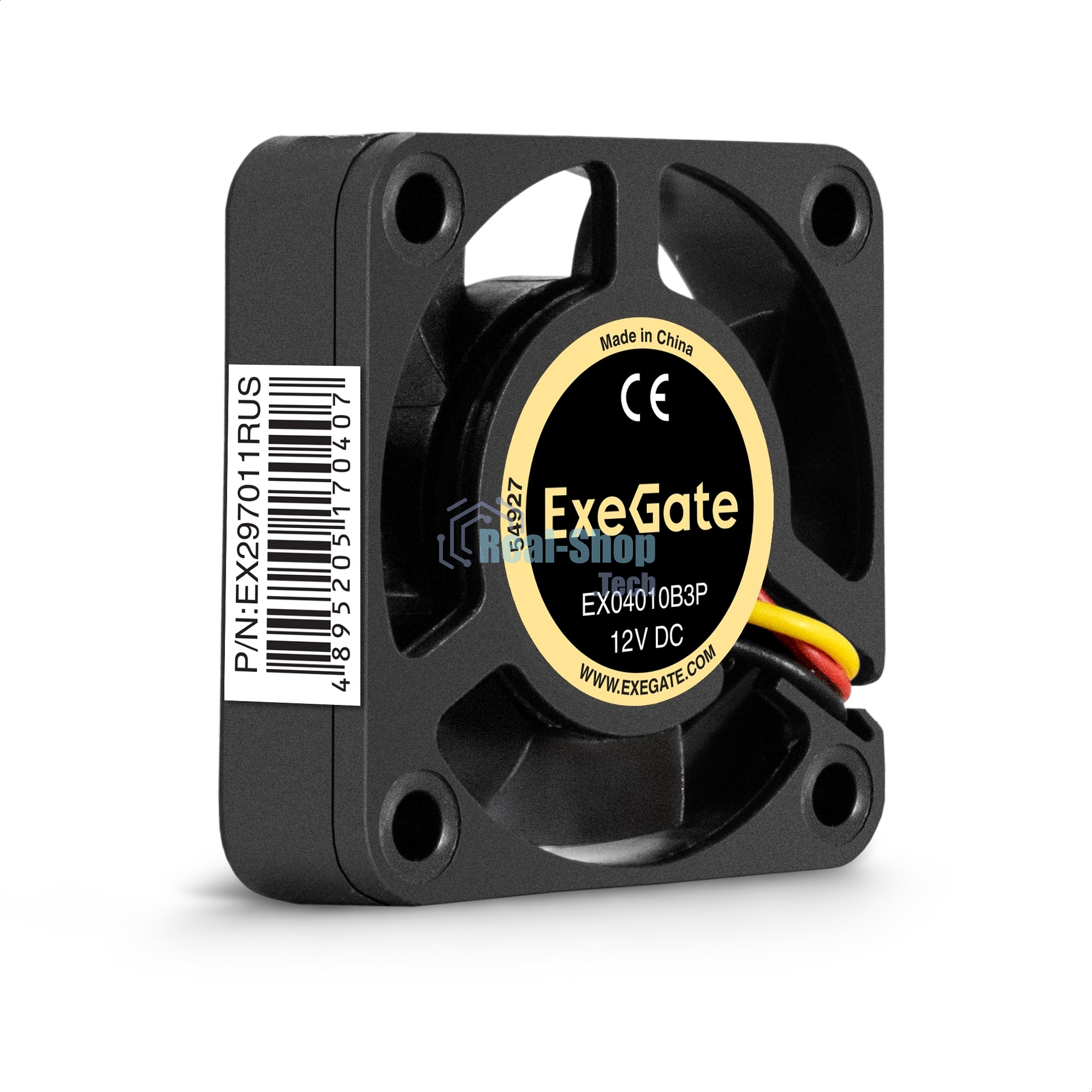 Вентилятор для корпуса ExeGate EX04010B3P черный, 40 мм, 5500 об/мин, 26 дБ, 3 pin