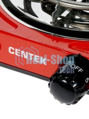 Плита настольная электрическая Centek CT-1508 красный, 1 кВт, ТЭН, конфорки - 1, эмаль, поворотные переключатели