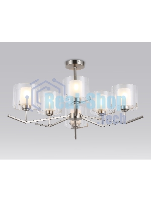 Люстра Ambrella light LH57002/6 SN/FR никель/белый матовый E14/6 max 40W D850*420
